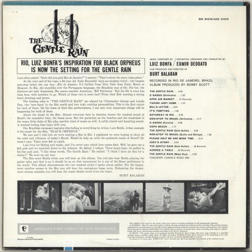 Luiz Bonf� The Gentle Rain vinyl LP album (LP record) US UIZLPTH697434