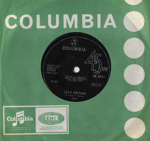 Lulu Let's Pretend 7" vinyl single (7 inch record / 45) UK LUL07LE480756