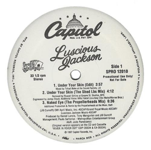 Luscious Jackson Under Your Skin 12" vinyl single (12 inch record / Maxi-single) US LJK12UN367687