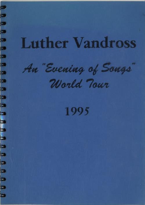 Luther Vandross An 'Evening Of Songs' World Tour 1995 Itinerary UK LUTITAN613975