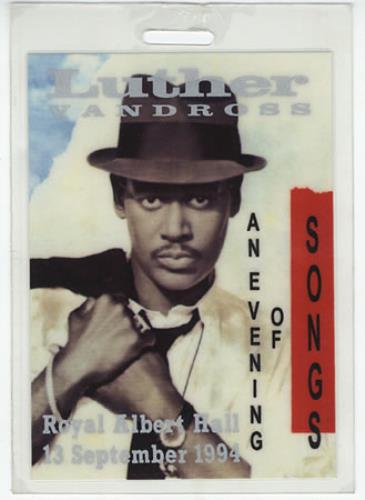 Luther Vandross Collection of Tour Passes & Tickets memorabilia UK LUTMMCO390540