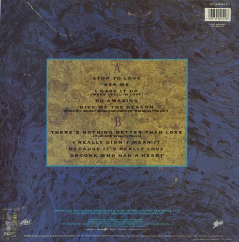 Luther Vandross Give Me The Reason - Autographed vinyl LP album (LP record) UK LUTLPGI789463