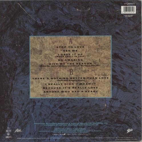 Luther Vandross Give Me The Reason vinyl LP album (LP record) UK LUTLPGI240857