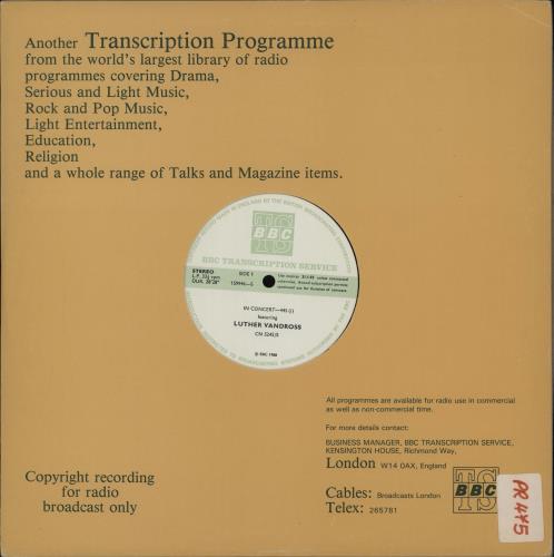 Luther Vandross In Concert - 445 vinyl LP album (LP record) UK LUTLPIN763546