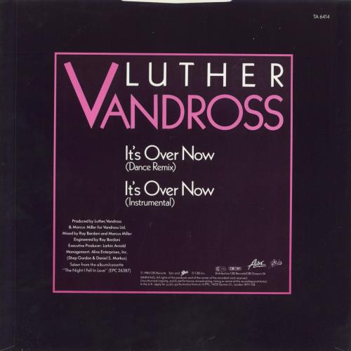 Luther Vandross It's Over Now 12" vinyl single (12 inch record / Maxi-single) UK LUT12IT805331