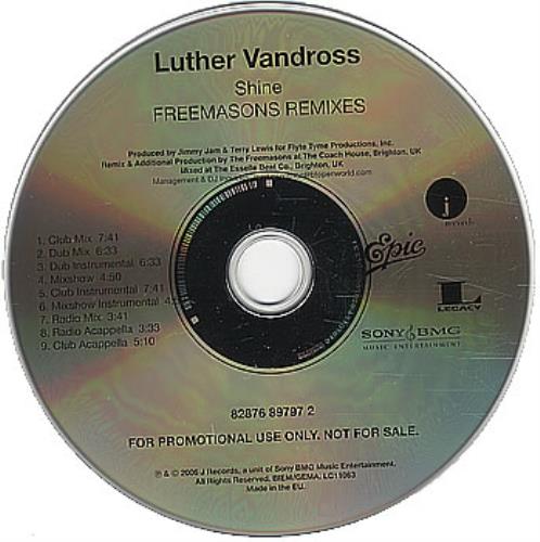 Luther Vandross Shine - Freemasons Remixes CD single (CD5 / 5") UK LUTC5SH384322