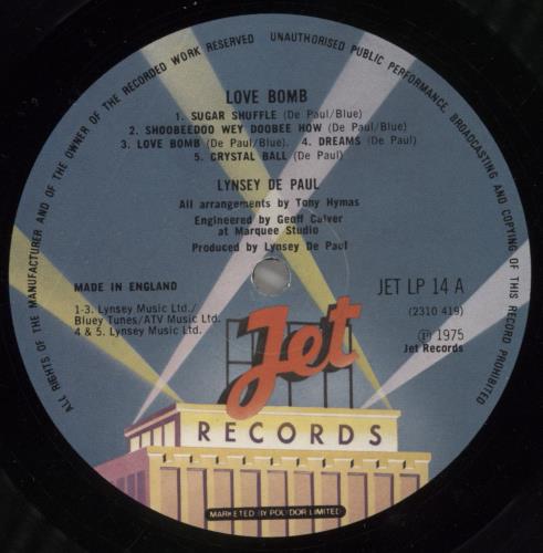 Lynsey De Paul Love Bomb vinyl LP album (LP record) UK LDPLPLO858922