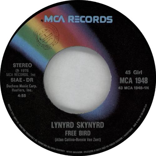 Lynyrd Skynyrd Free Bird + Unique Picture Sleeve 7" vinyl single (7 inch record / 45) Italian LRD07FR765134