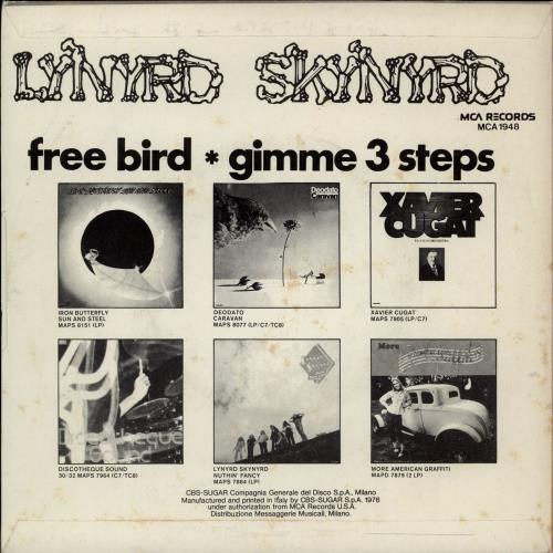 Lynyrd Skynyrd Free Bird + Unique Picture Sleeve 7" vinyl single (7 inch record / 45) Italian LRD07FR765134