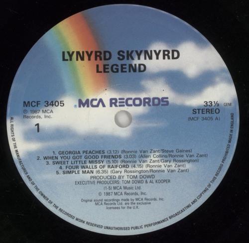 Lynyrd Skynyrd Legend vinyl LP album (LP record) UK LRDLPLE422835