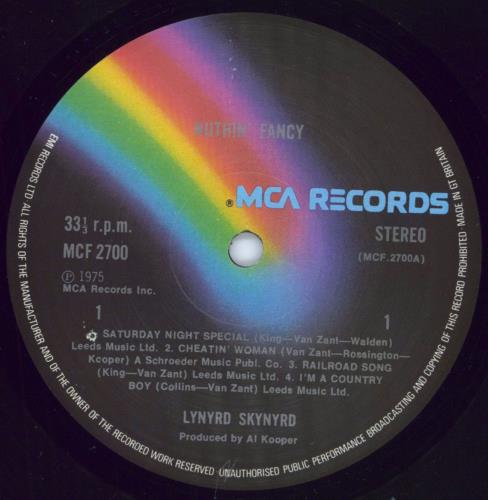 Lynyrd Skynyrd Nuthin' Fancy + Insert vinyl LP album (LP record) UK LRDLPNU659391