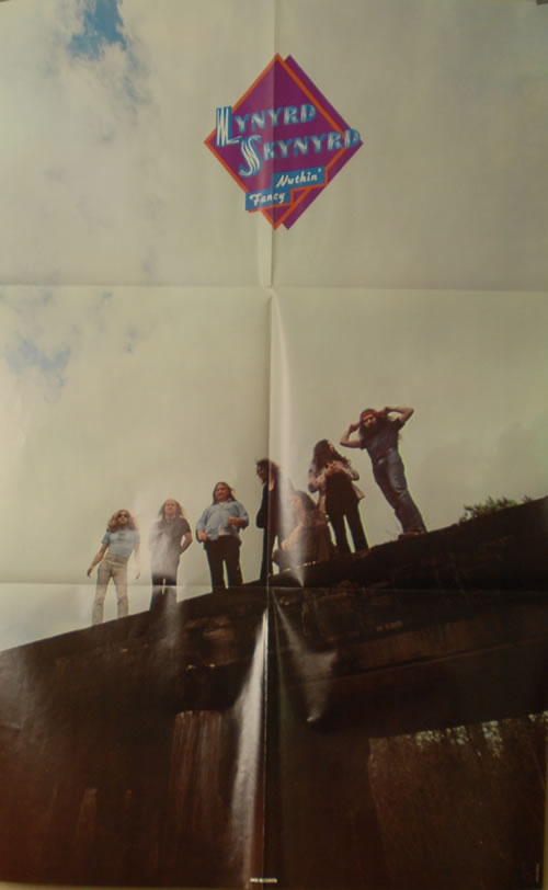 Lynyrd Skynyrd Nuthin' Fancy - Red Obi + Poster vinyl LP album (LP record) Japanese LRDLPNU625673