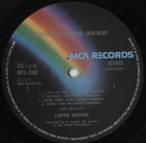 Lynyrd Skynyrd Pronounced Leh-Nerd Skin-Nerd - 1st - VG vinyl LP album (LP record) UK LRDLPPR880353