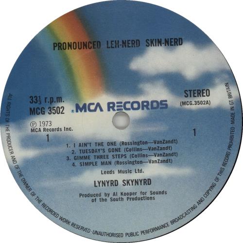 Lynyrd Skynyrd Pronounced Leh-nerd Skin-nerd - 3rd vinyl LP album (LP record) UK LRDLPPR656577
