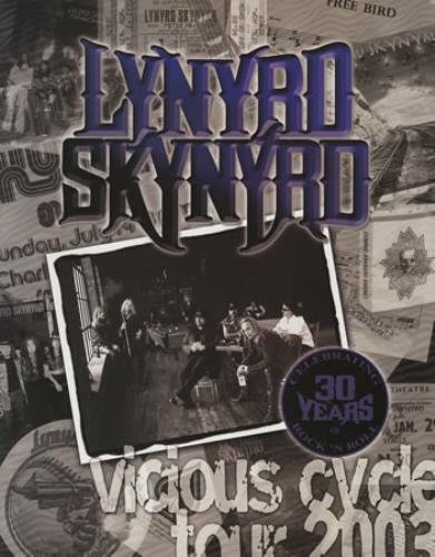 Lynyrd Skynyrd Vicious Cycle Tour - Programme & Ticket tour programme UK LRDTRVI383707