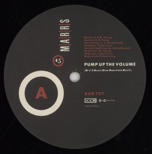 M.A.R.R.S. Pump Up The Volume 12" vinyl single (12 inch record / Maxi-single) UK MRS12PU45514