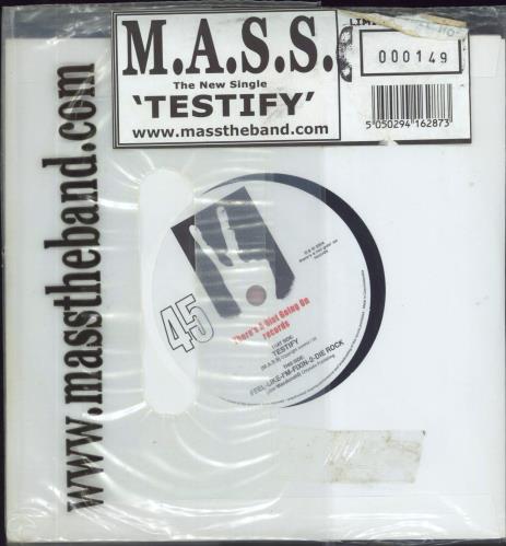 M.A.S.S. Testify 7" vinyl single (7 inch record / 45) UK M/A07TE293430