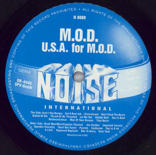 M.O.D. U.S.A For M.O.D - EX vinyl LP album (LP record) German M7ZLPUS820723