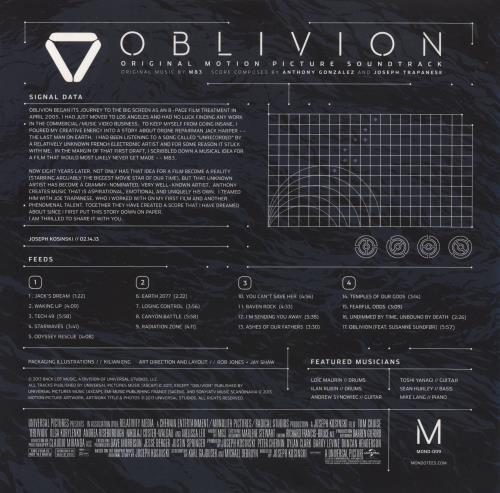 M83 Oblivion [Original Motion Picture Soundtrack] - Clear Vinyl 2-LP vinyl record set (Double LP Album) UK M832LOB857830