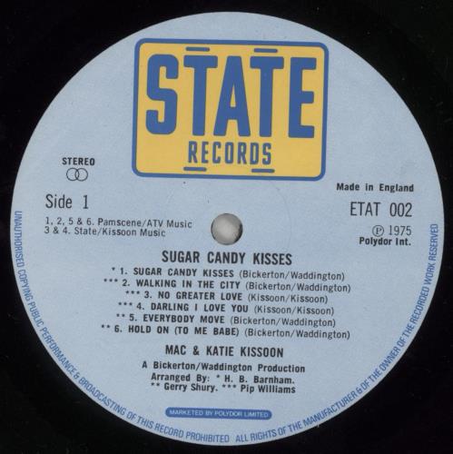 Mac & Katie Kissoon Sugar Candy Kisses - Stickered Sleeve vinyl LP album (LP record) UK KAQLPSU777624