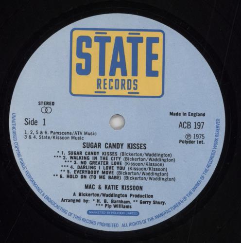 Mac & Katie Kissoon Sugar Candy Kisses vinyl LP album (LP record) UK KAQLPSU855007