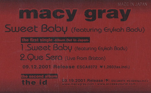 Macy Gray Sweet Baby cassette single Japanese MYGCSSW202540