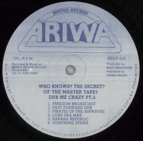 Mad Professor Who Knows The Secret Of The Master Tape? Dub Me Crazy Vol 5 vinyl LP album (LP record) UK MDPLPWH877001