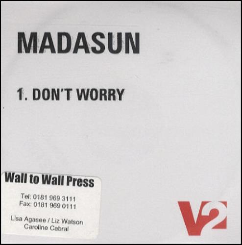 Madasun Don't Worry CD-R acetate UK MDUCRDO163885