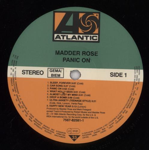 Madder Rose Panic On vinyl LP album (LP record) German MRELPPA635012