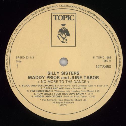 Maddy Prior & June Tabor No More To The Dance vinyl LP album (LP record) UK M5GLPNO498595