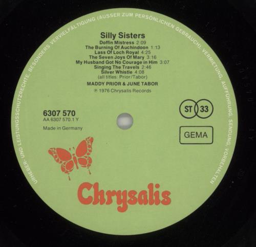 Maddy Prior & June Tabor Silly Sisters vinyl LP album (LP record) German M5GLPSI873428