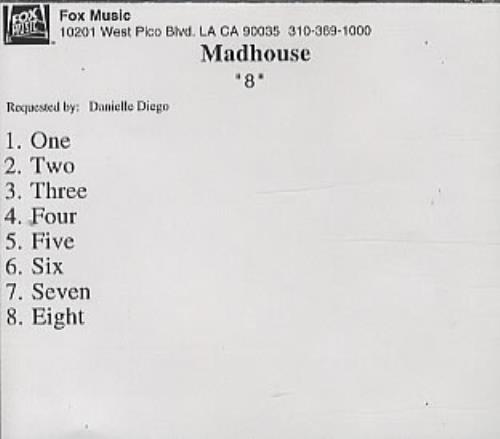 Madhouse 8 Eight CD-R acetate US HSECREI320520