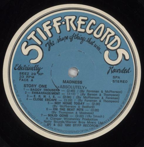 Madness Absolutely + Inner vinyl LP album (LP record) Portuguese MDNLPAB178583