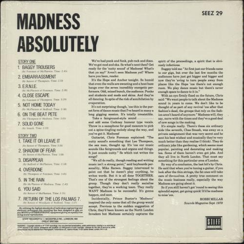 Madness Absolutely - Sealed vinyl LP album (LP record) UK MDNLPAB869168