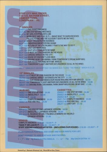Madness British Tour tour programme UK MDNTRBR702026
