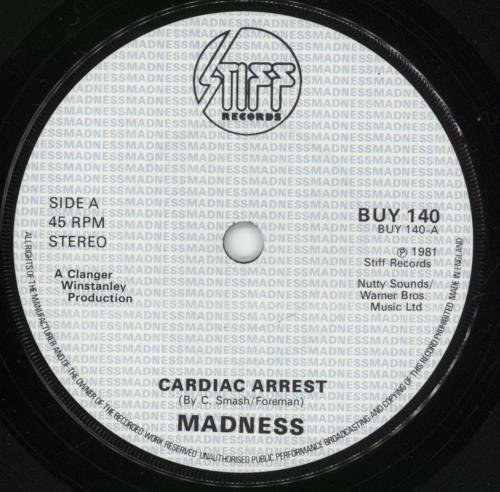 Madness Cardiac Arrest - 1st - P/S 7" vinyl single (7 inch record / 45) UK MDN07CA643644