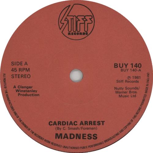 Madness Cardiac Arrest - Reversed P/S 7" vinyl single (7 inch record / 45) UK MDN07CA643648