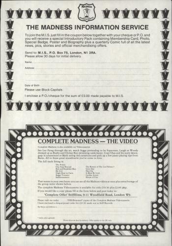 Madness Complete Madness + Insert vinyl LP album (LP record) UK MDNLPCO179690