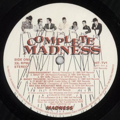 Madness Complete Madness - EX vinyl LP album (LP record) UK MDNLPCO665536