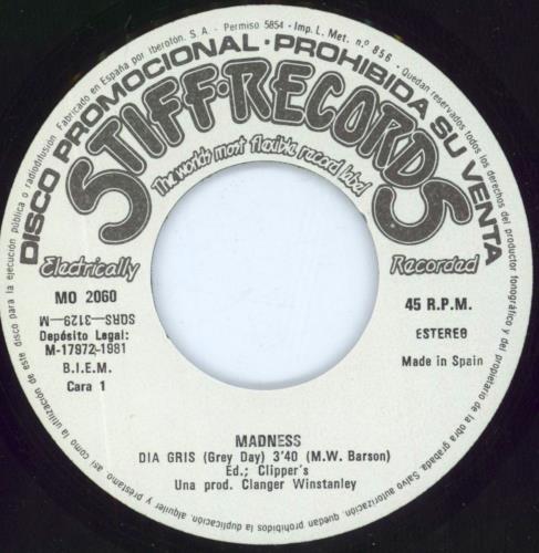 Madness Dia Gris 7" vinyl single (7 inch record / 45) Spanish MDN07DI131720
