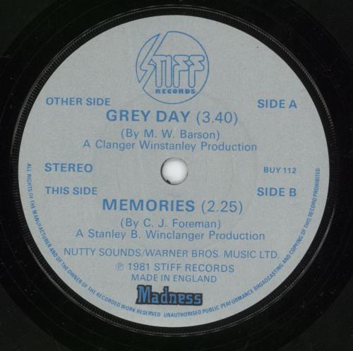 Madness Grey Day 7" vinyl single (7 inch record / 45) UK MDN07GR870543