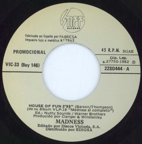 Madness House Of Fun 7" vinyl single (7 inch record / 45) Spanish MDN07HO801020