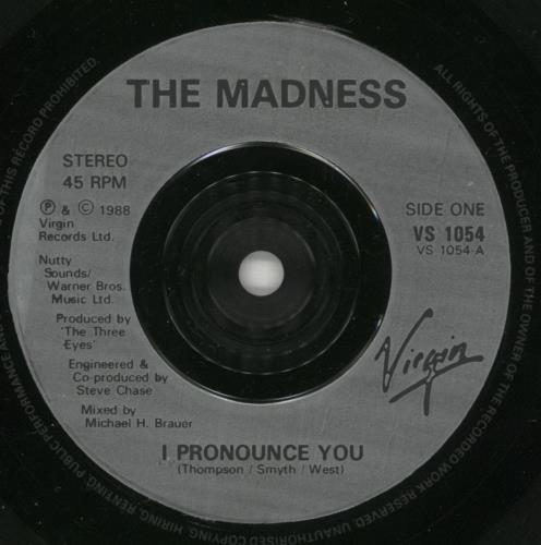 Madness I Pronounce 7" vinyl single (7 inch record / 45) UK MDN07IP27689