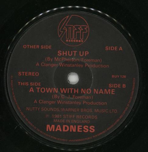 Madness Shut Up 7" vinyl single (7 inch record / 45) UK MDN07SH27685
