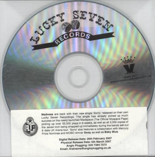 Madness Sorry - Original Radio Edit CD-R acetate UK MDNCRSO394171