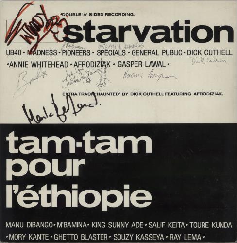Madness Starvation - Autographed 12" vinyl single (12 inch record / Maxi-single) UK MDN12ST663662