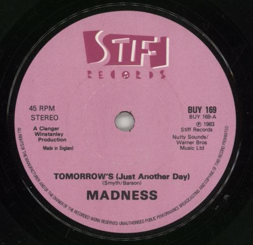 Madness Tomorrow's [Just Another Day] - Reversed Sleeve 7" vinyl single (7 inch record / 45) UK MDN07TO49464