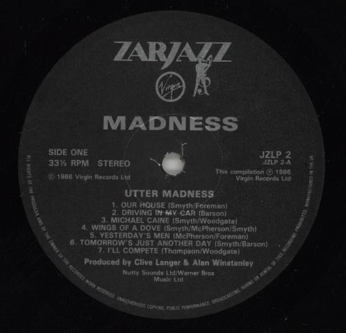 Madness Utter Madness vinyl LP album (LP record) UK MDNLPUT207856