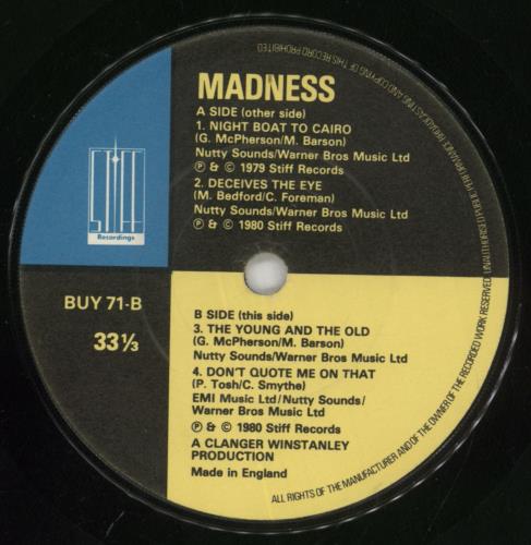 Madness Work Rest & Play EP 7" vinyl single (7 inch record / 45) UK MDN07WO14682