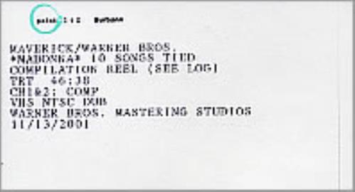 Madonna 10 Songs Tied Compilation Reel video (VHS or PAL or NTSC) US MADVISO269094